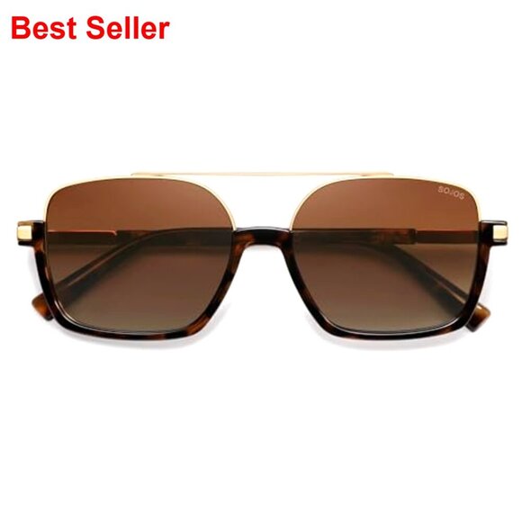 Polarized Aviator Sunglasses Oversized Square Frame UV400 Protection main image 6